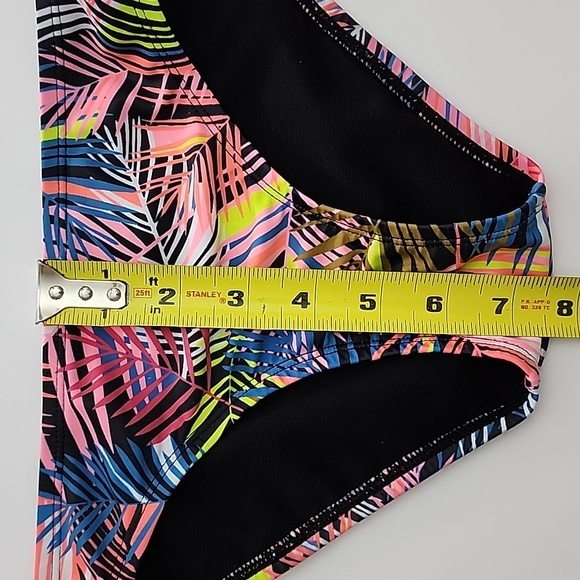 Ripzone 2 Piece Girls Tropical Leaf Pink Yellow Blue Print Bikini Set Size Large - Picture 10 of 12